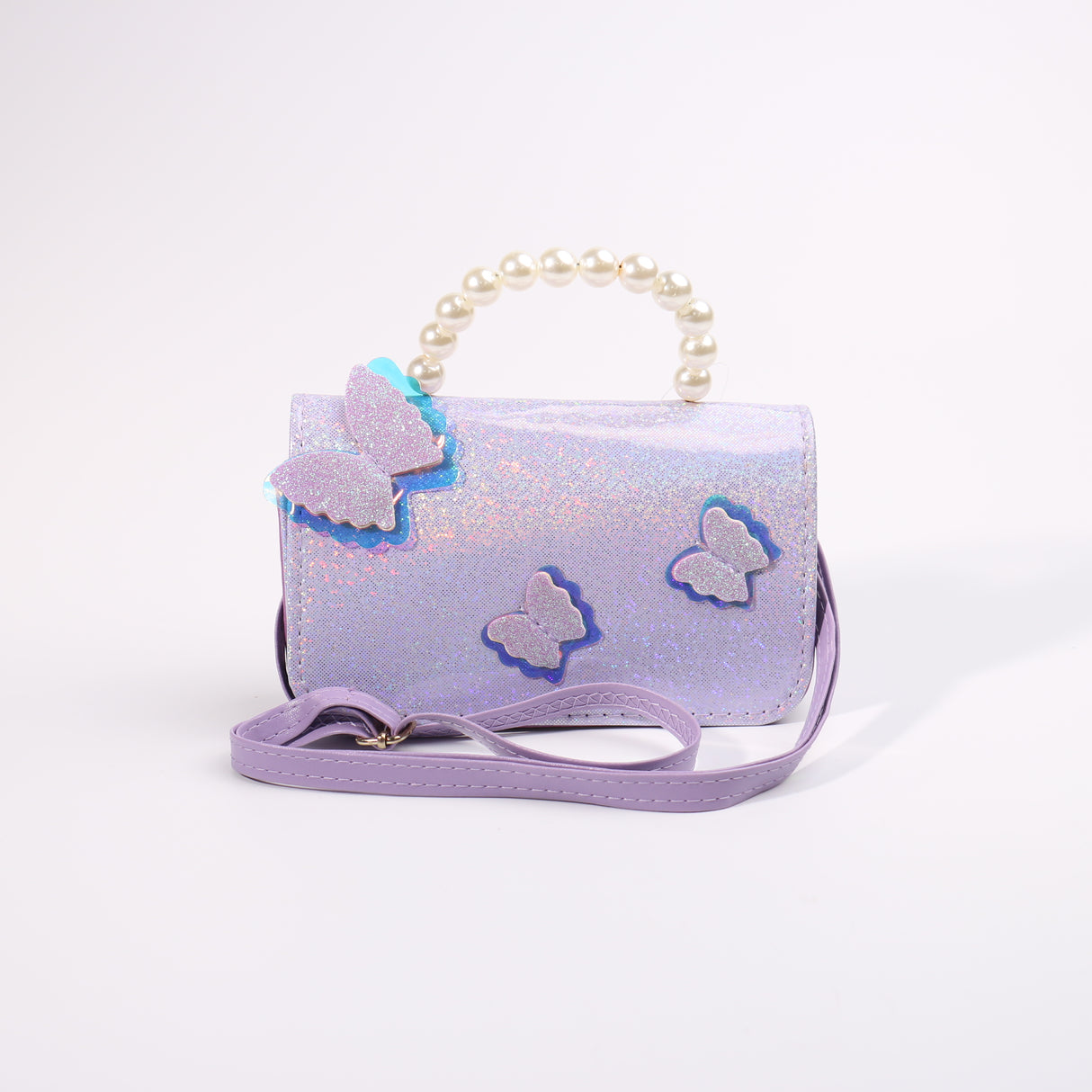 Fashion Kids Butterfly Glitter Mini Bag #JHBAG02-PU - Purple (PC)