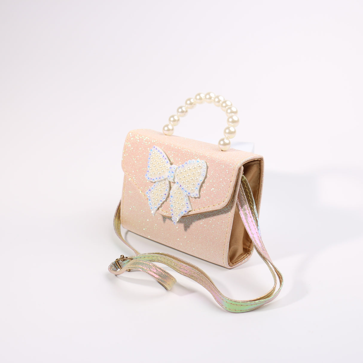 Fashion Kids Pearl Bow Handbag #JHBAG05-GD - Gold (PC)