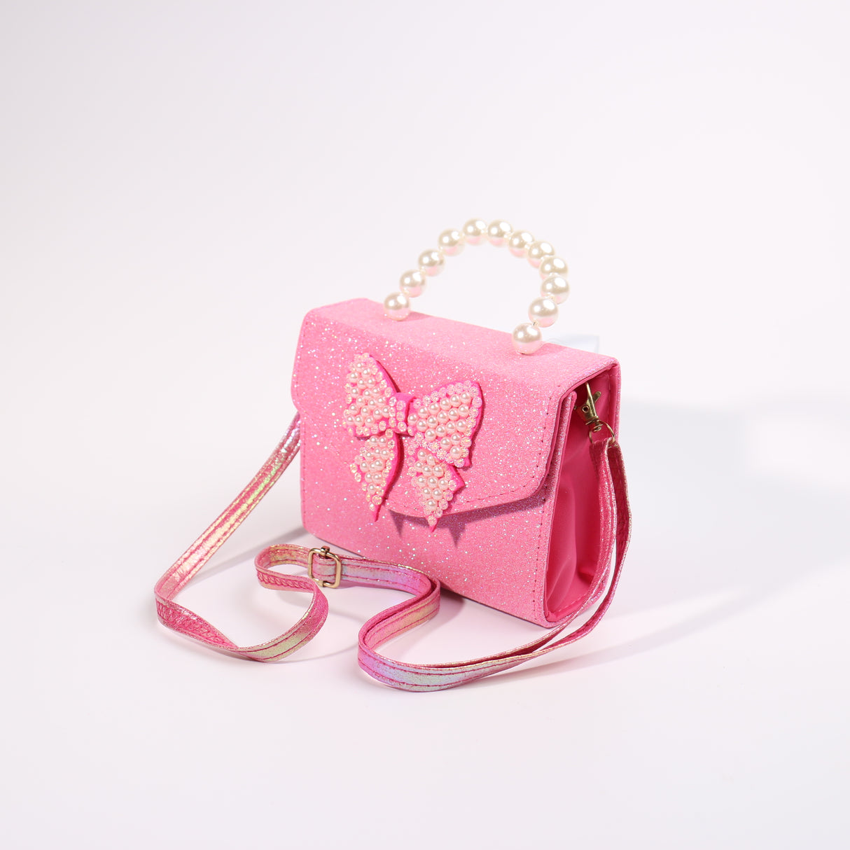 Fashion Kids Pearl Bow Handbag #JHBAG05-HP - Hot Pink (PC)