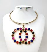 Fashion Stone Necklace Set #JN10429 - Multiple Colors (PC)