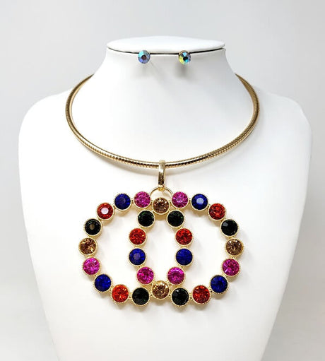 Fashion Stone Necklace Set #JN10429 - Multiple Colors (PC)