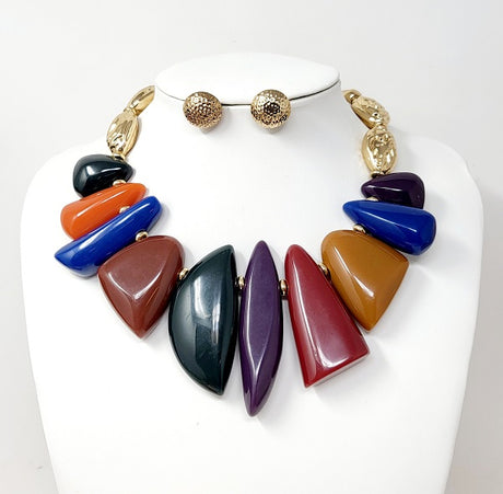 Fashion Wooden Necklace Set #JN10662 - Multiple Colors (PC)