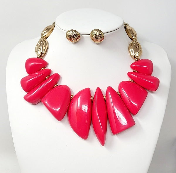 Fashion Wooden Necklace Set #JN10662 - Multiple Colors (PC)