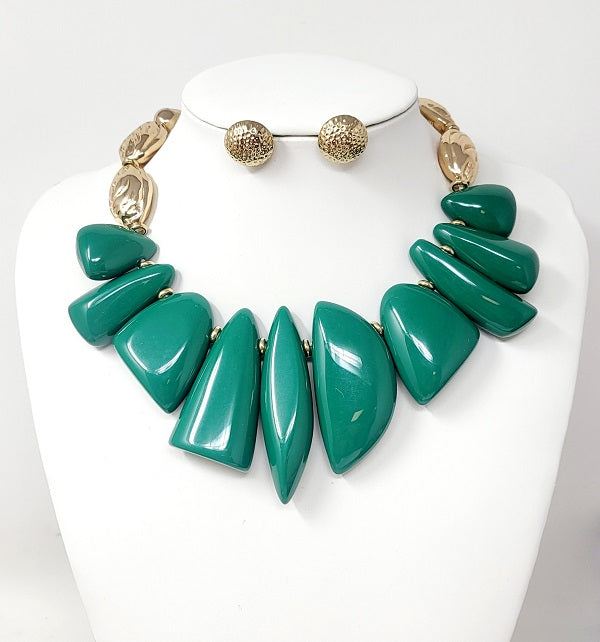 Fashion Wooden Necklace Set #JN10662 - Multiple Colors (PC)