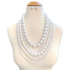 Fashion Pearl Necklace Set #JN10713RWH - WHITE (PC)