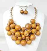Fashion Wooden Bead Chain Necklace Set #JN10839 - Multiple Colors (PC)