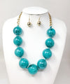 Fashion Large Bead Necklace Set #JN10906 - Multiple Colors (PC)