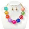 Fashion Large Bead Necklace Set #JN10906 - Multiple Colors (PC)