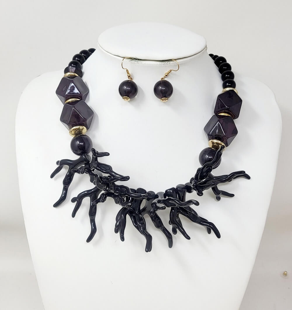 Fashion Coral Necklace Set #JN10918 - Multiple Colors (PC)