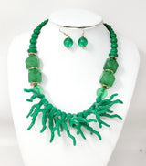 Fashion Coral Necklace Set #JN10918 - Multiple Colors (PC)