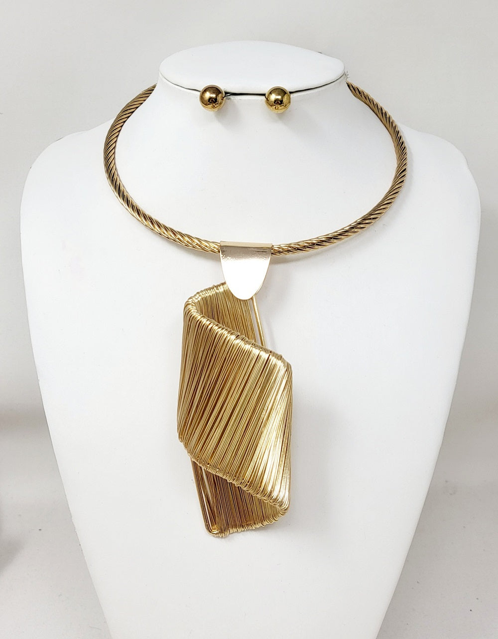 Fashion Design Choker Necklace Set #JN11001G Gold (PC)