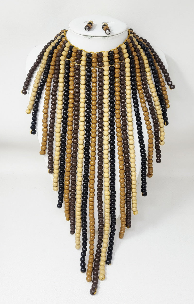 Fashion Wooden Necklace Set #JN11115 - Multiple Colors (PC)