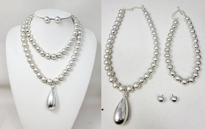 Fashion Bead Chain Necklace Set #JN11137 - Multiple Colors (PC)