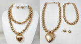 Fashion Heart Bead Necklace Set #JN11144 - Multiple Colors (PC)