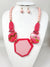 Fashion Bead Stone Necklace Set #JN11168GPK - Pink (PC)