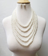 Fashion 5-Layer Pearl Necklace Set #JN11175 - Multiple Colors (PC)