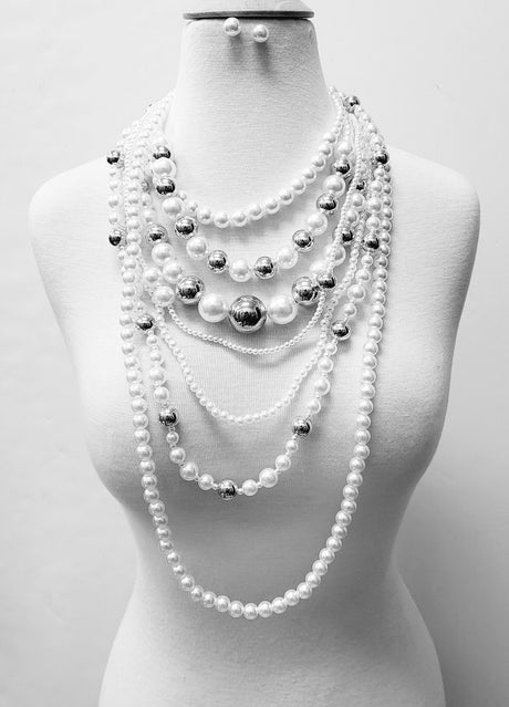 Fashion Pearl Necklace Set #JN11196 - Multiple Colors (PC)