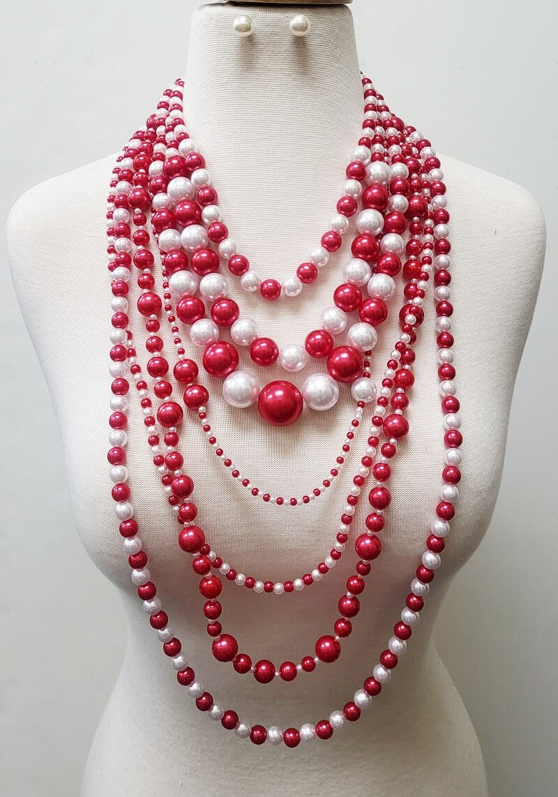 Fashion Pearl Necklace Set #JN11196 - Multiple Colors (PC)