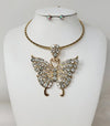 Fashion Butterfly Stone Necklace Set #JN11198 - Multiple Colors (PC)