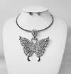 Fashion Butterfly Stone Necklace Set #JN11198 - Multiple Colors (PC)
