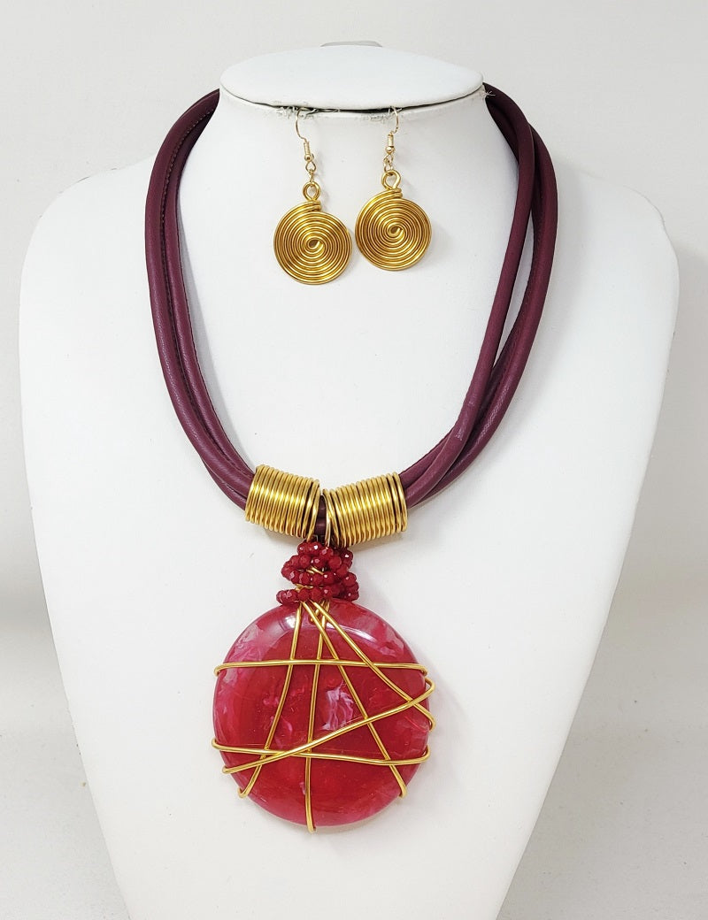 Fashion Design Necklace Set #JN11206 - Multiple Colors (PC)