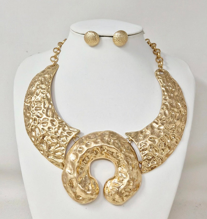 Fashion Crescent Collar Necklace Set #JN11210 - Multiple Colors (PC)