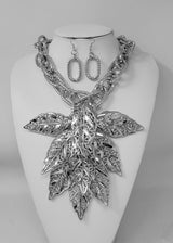 Wholesale Fashion Statement Leaf Necklace/Earring Set #JN11229 (PC)