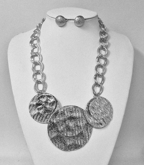 Fashion Disc Chain Necklace Set #JN11269 - Multiple Colors (PC)