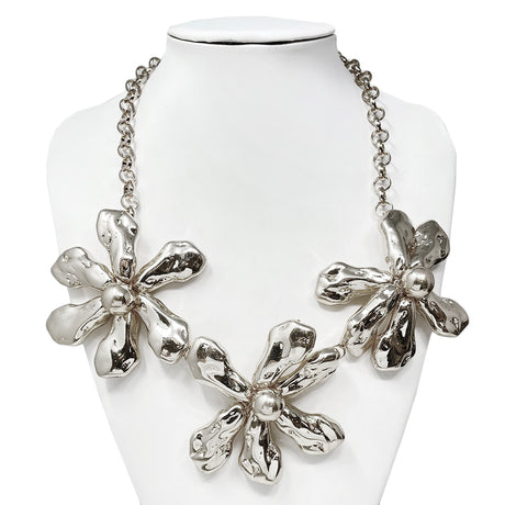 Fashion Oversized Floral Necklace #JN11284 - Multiple Colors (PC)