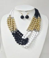 Fashion Two Tone Necklace Set #JN11286 - Multiple Colors (PC)