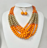 Fashion Two Tone Necklace Set #JN11286 - Multiple Colors (PC)