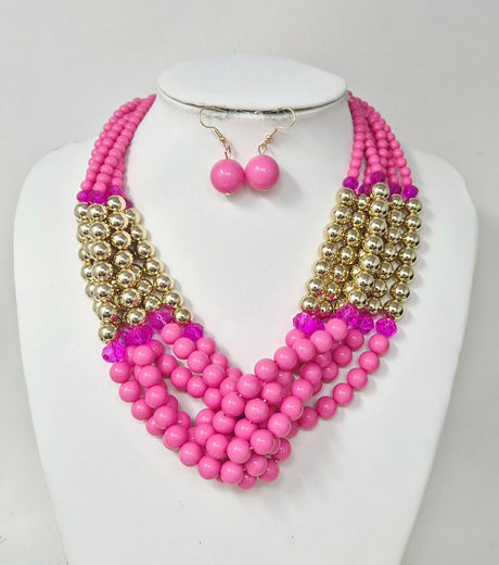 Fashion Two Tone Necklace Set #JN11286 - Multiple Colors (PC)