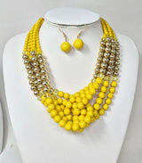 Fashion Two Tone Necklace Set #JN11286 - Multiple Colors (PC)
