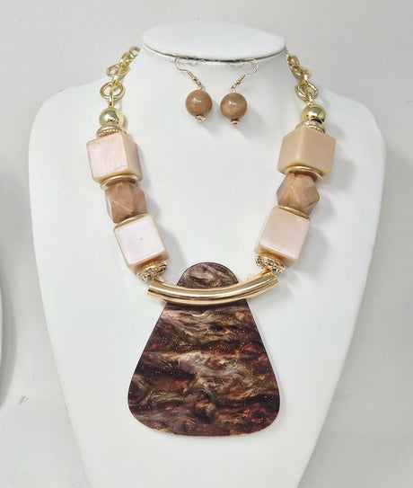 Fashion Statement Pendant Necklace Set #JN11290 - Multiple Colors (PC)