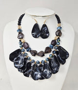Fashion Layered Teardrop Necklace Set #JN11295 - Multiple Colors (PC)