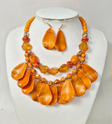 Fashion Layered Teardrop Necklace Set #JN11295 - Multiple Colors (PC)