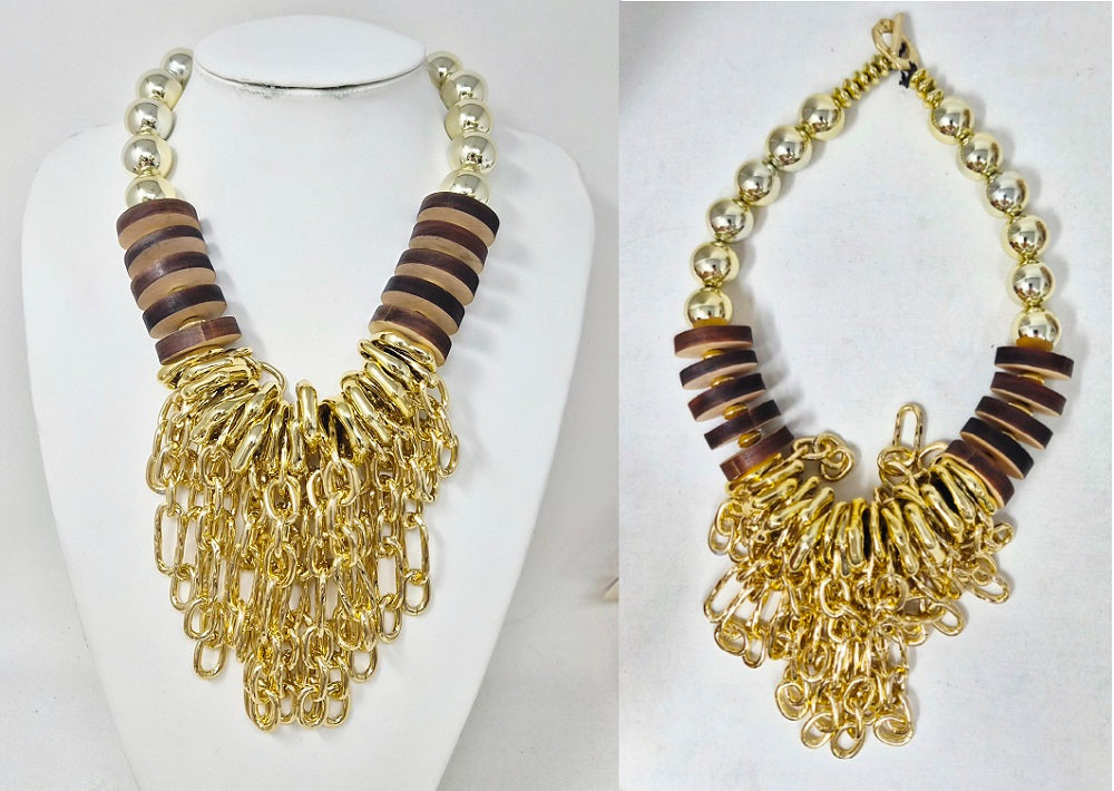 Wholesale Fashion Statement Necklace #JN11301GBR (PC)