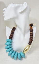 Fashion Wood Bead Necklace #JN11349 - Multiple Colors (PC)