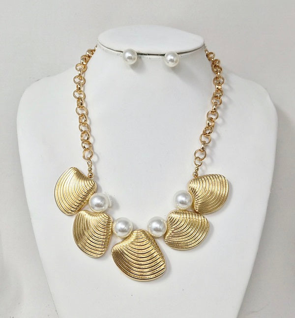 Fashion Shell Charm Necklace Set #JN11351 - Multiple Colors (PC)