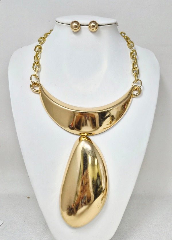 Fashion Teardrop Statement Necklace Set #JN11355 - Multiple Colors (PC)