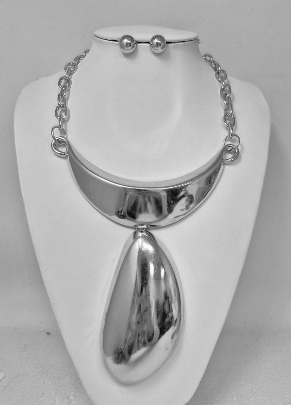 Fashion Teardrop Statement Necklace Set #JN11355 - Multiple Colors (PC)