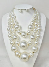 Fashion Large Pearl Necklace Set #JN11369 - Multiple Colors (PC)