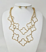 Fashion Layered Clover Necklace Set #JN11372 - Multiple Colors (PC)