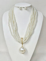 Fashion Multi Strand Pearl Necklace Set #JN11381 - Multiple Colors (PC)