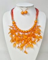 Fashion Fringe Statement Necklace Set #JN11389 - Multiple Colors (PC)