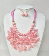 Fashion Fringe Statement Necklace Set #JN11389 - Multiple Colors (PC)
