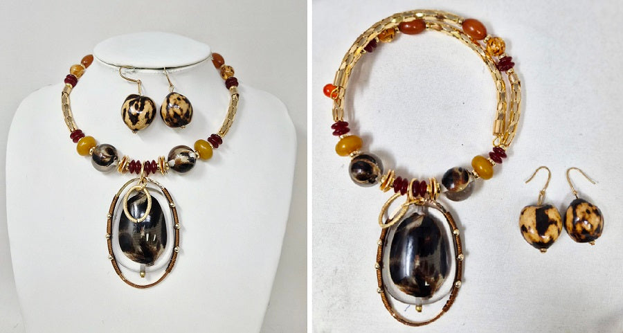 Fashion Design Beaded Necklace #JN11393GLE Multi (PC)