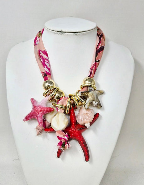 Fashion Seashell & Starfish Pendant Necklace #JN11400 - Multiple Colors (PC)