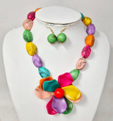 Wholesale Fashion Statement Flower Necklace/Earring Set #JN11413 (PC)