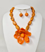 Wholesale Fashion Statement Flower Necklace/Earring Set #JN11413 (PC)
